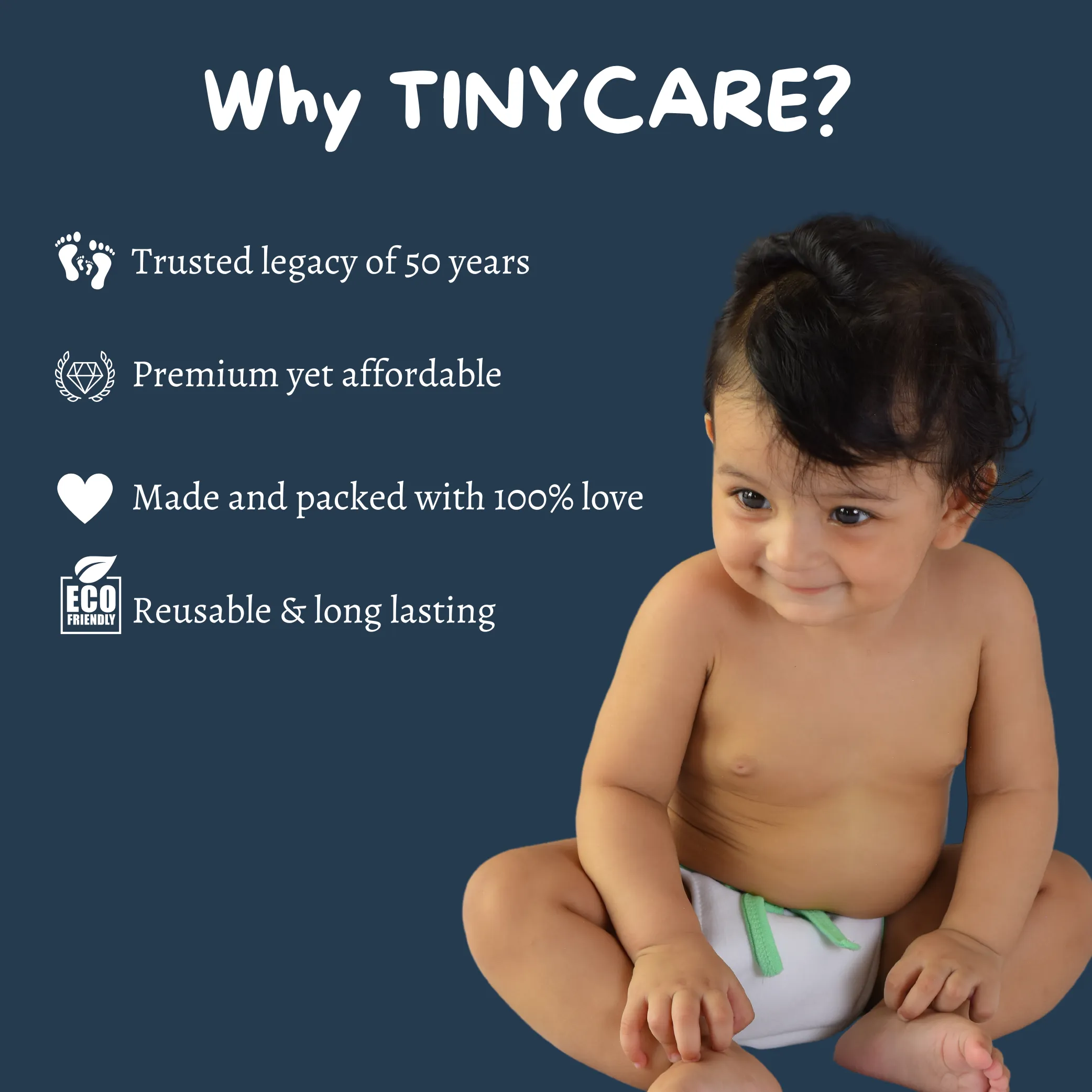 Tinycare Premium Leakproof with quick dry pad Nappy