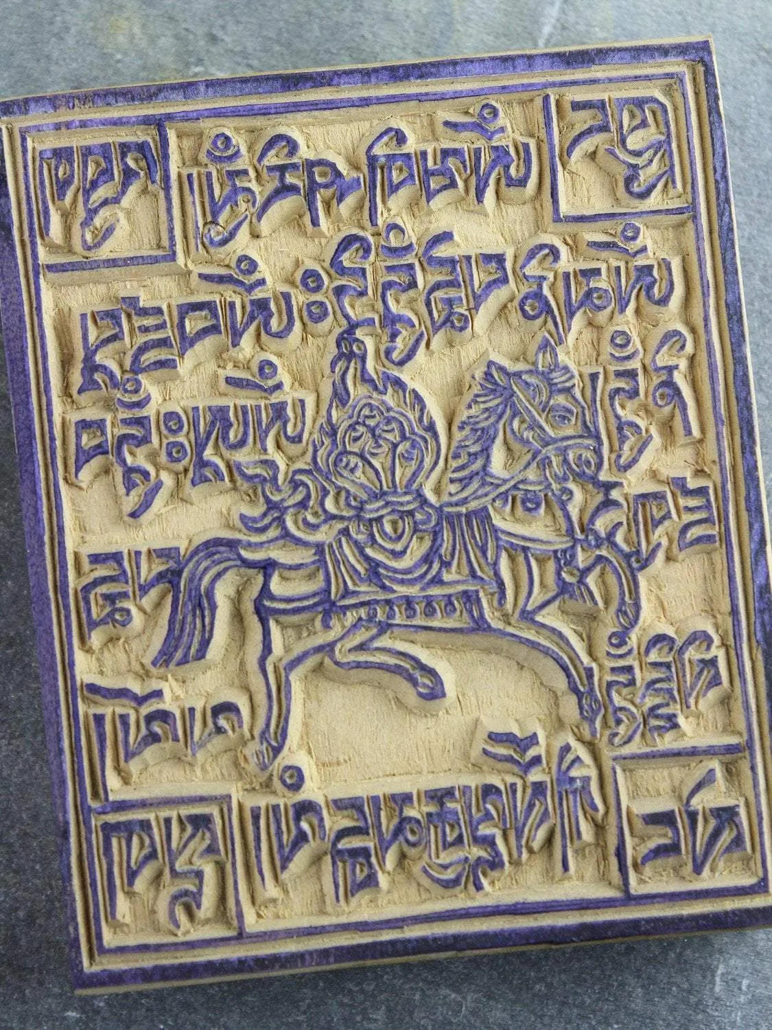 Traditional Windhorse Wood Print Block