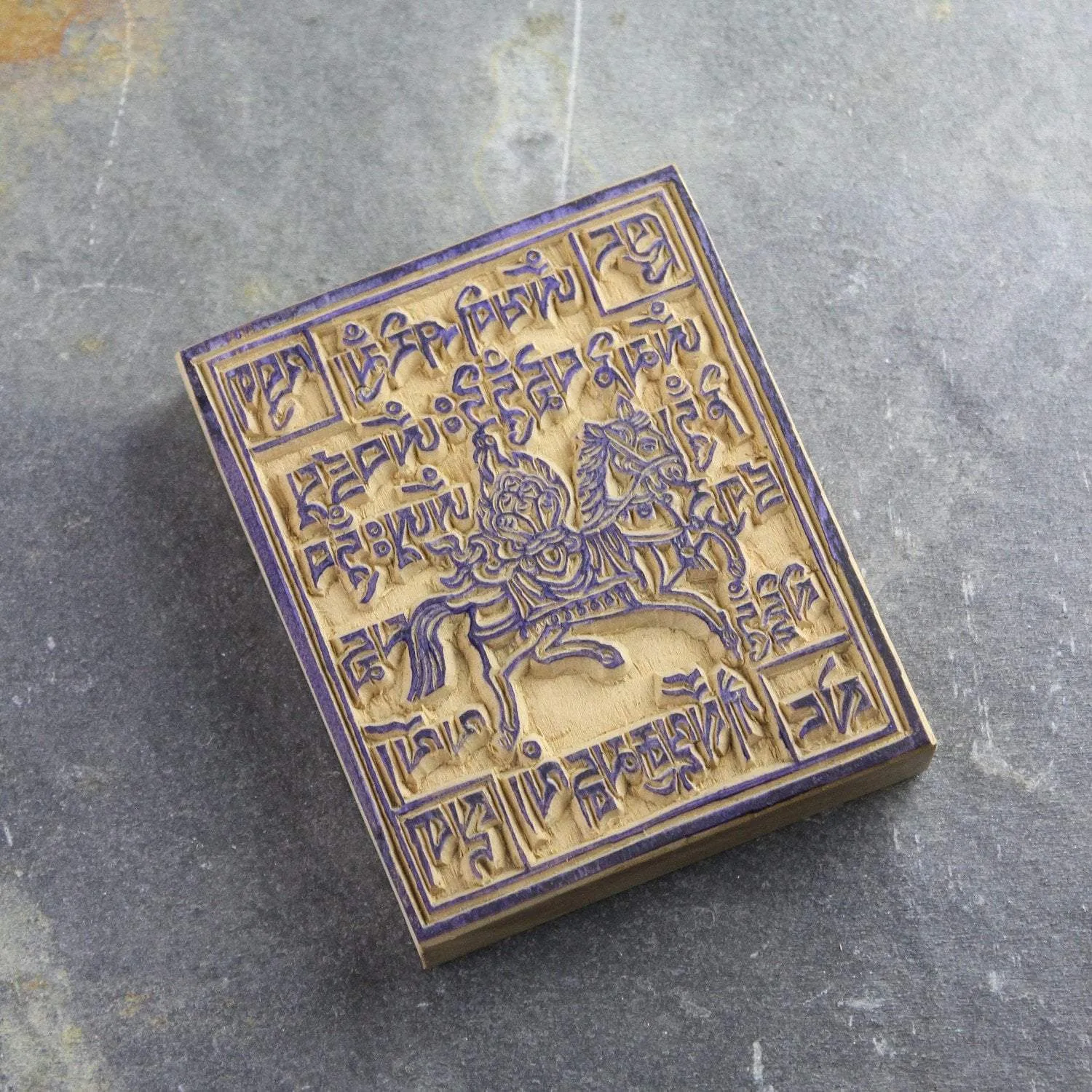Traditional Windhorse Wood Print Block