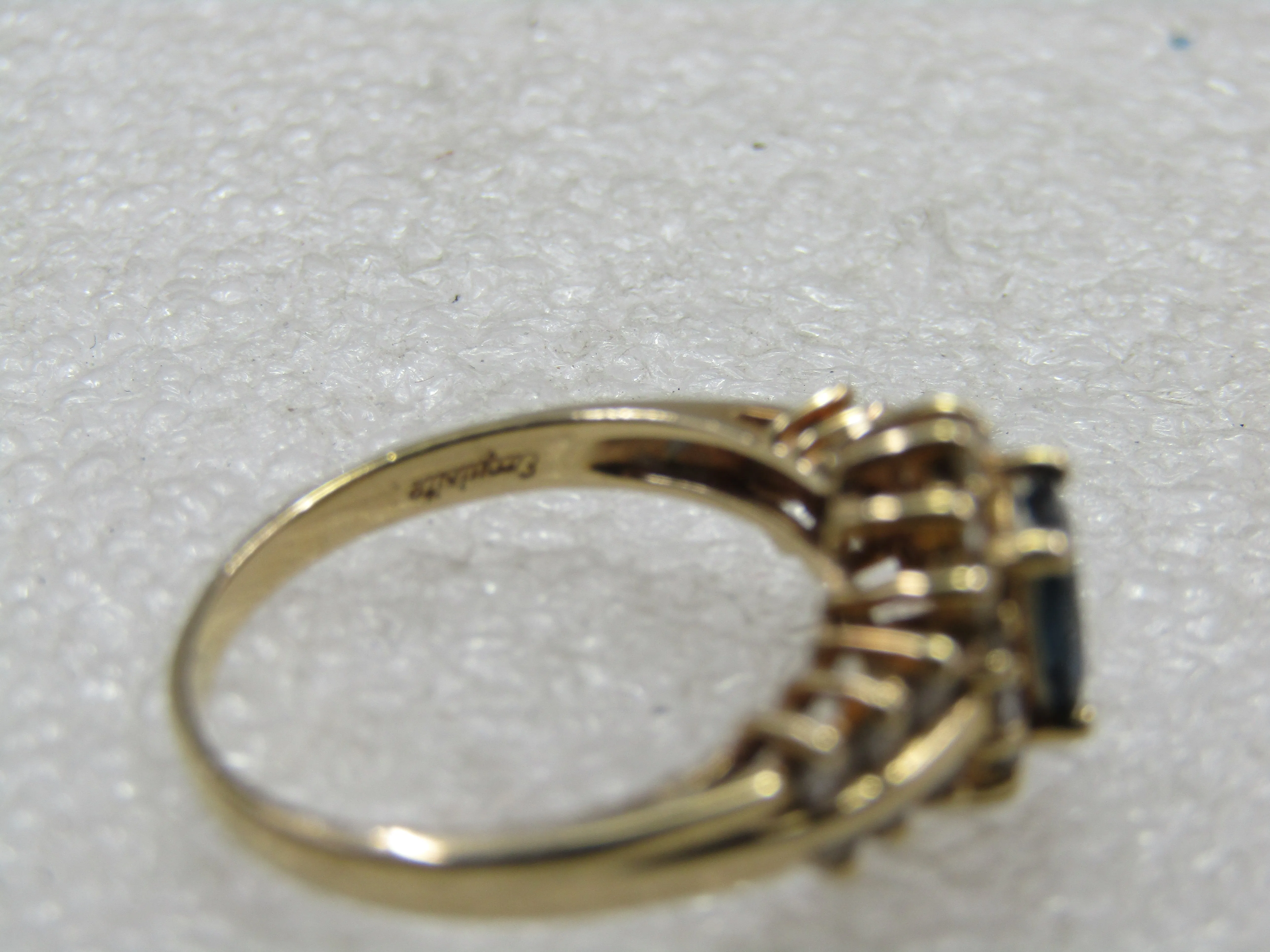Vintage 14kt Sapphire & Diamond Ring, Signed Exquisite, Sz. 7,75
