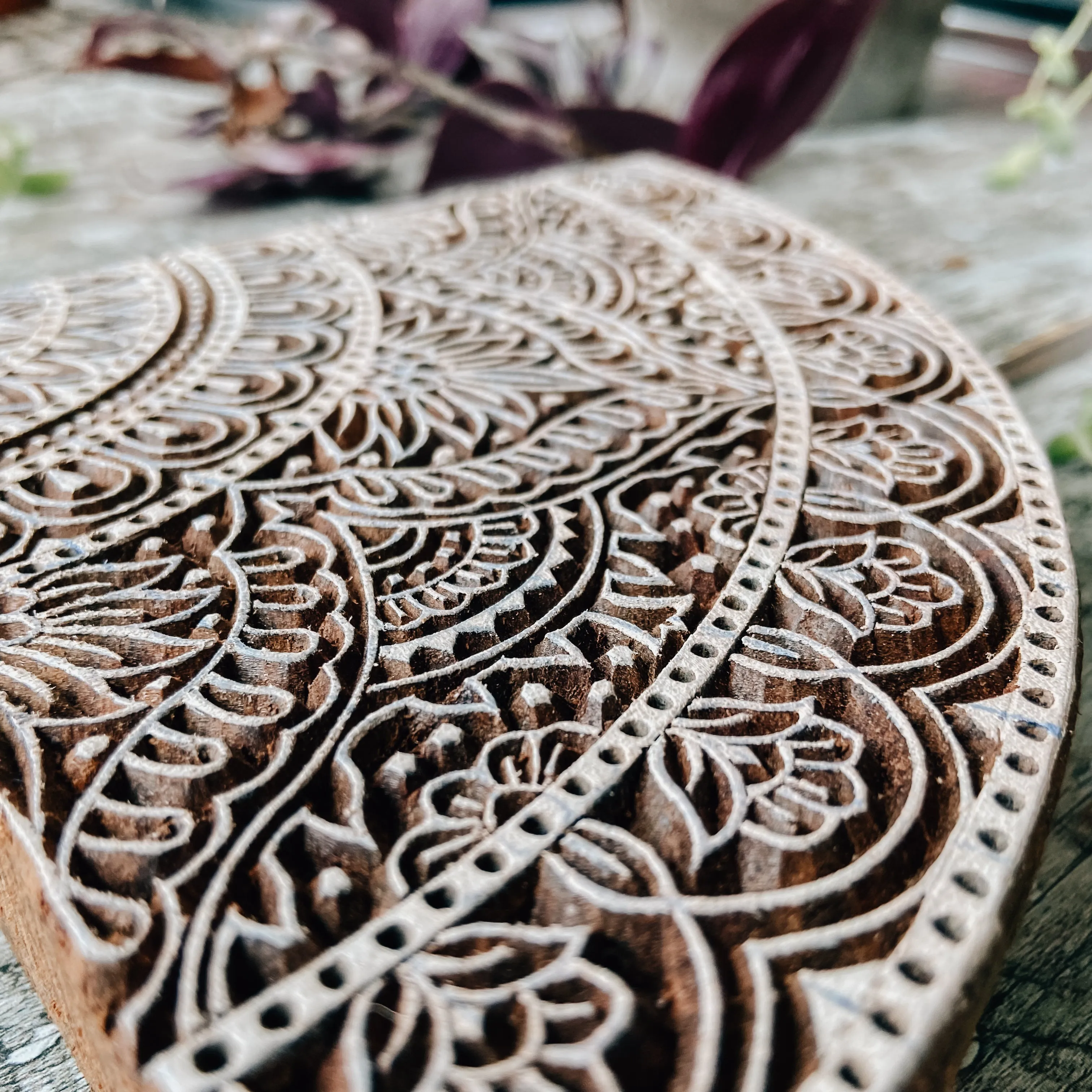 Vintage Hand Carved Printing Block
