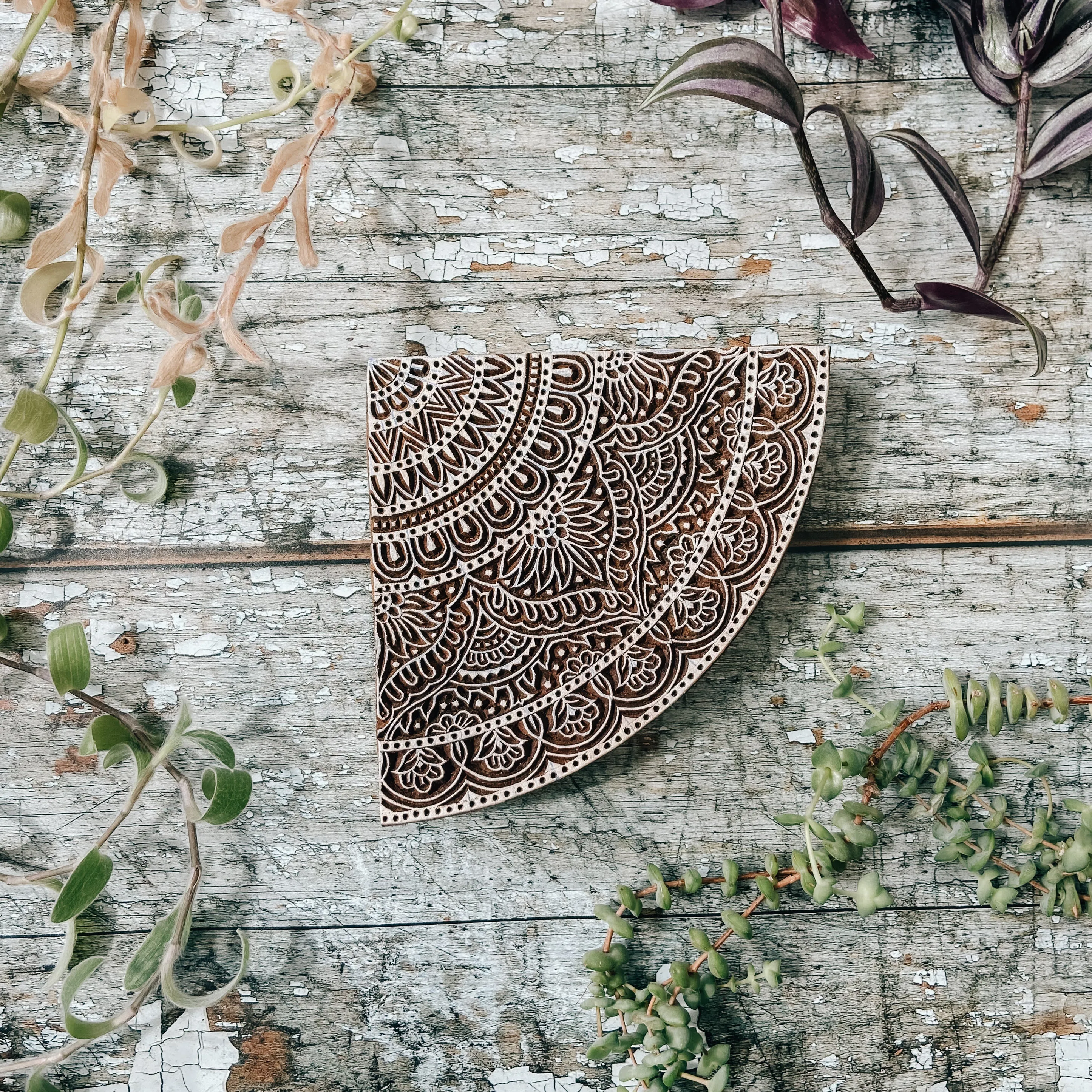 Vintage Hand Carved Printing Block
