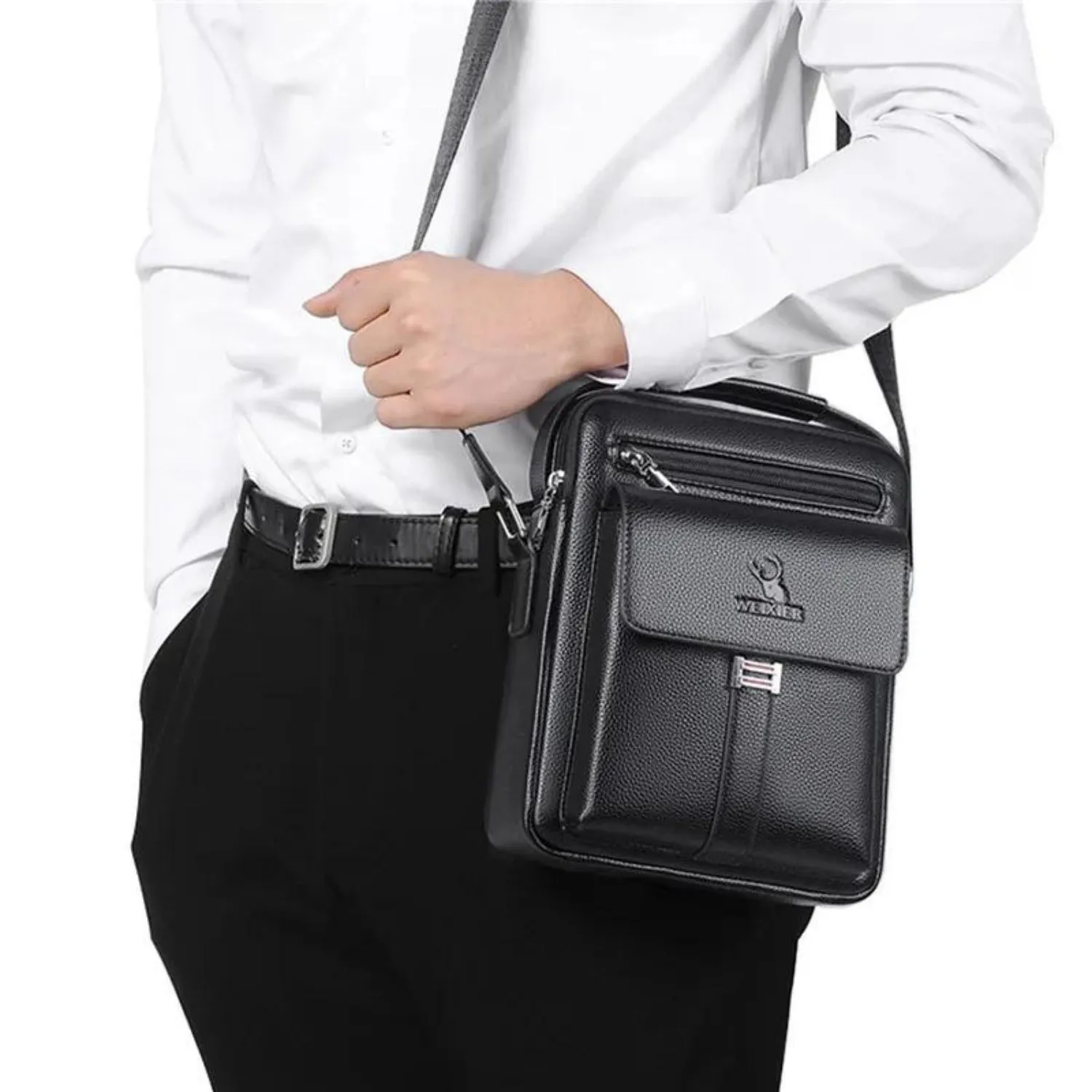 Vintage-Style Waterproof Men's Messenger Bag – Durable Crossbody Tote