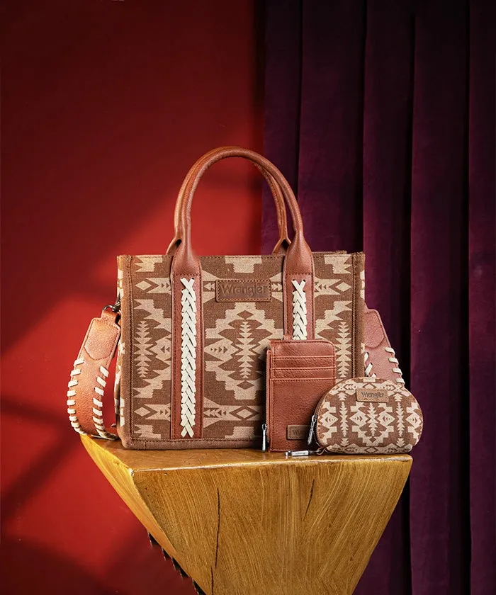 Wrangler Aztec Print Tote Bag Set