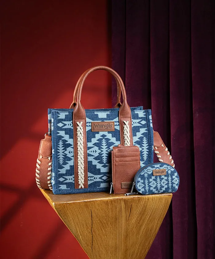 Wrangler Aztec Print Tote Bag Set