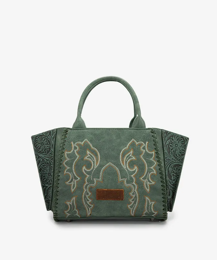 Wrangler Embroidered Boot Scroll Tote Bag
