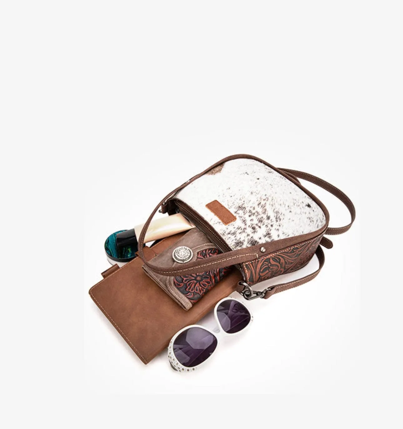 Wrangler Genuine Cowhide Tote in Brown