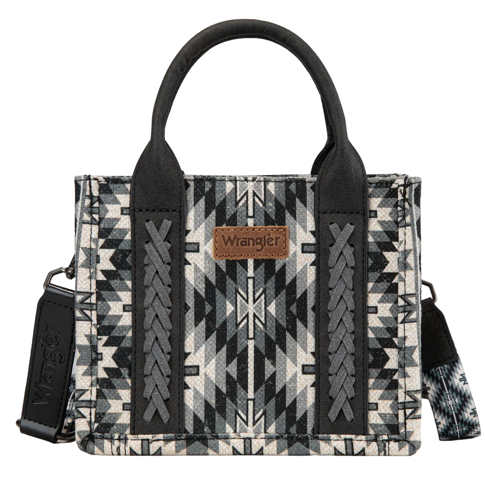 Wrangler Ladies Black Southwestern Print Mini Tote Crossbody Bag WG2213-8866SBK