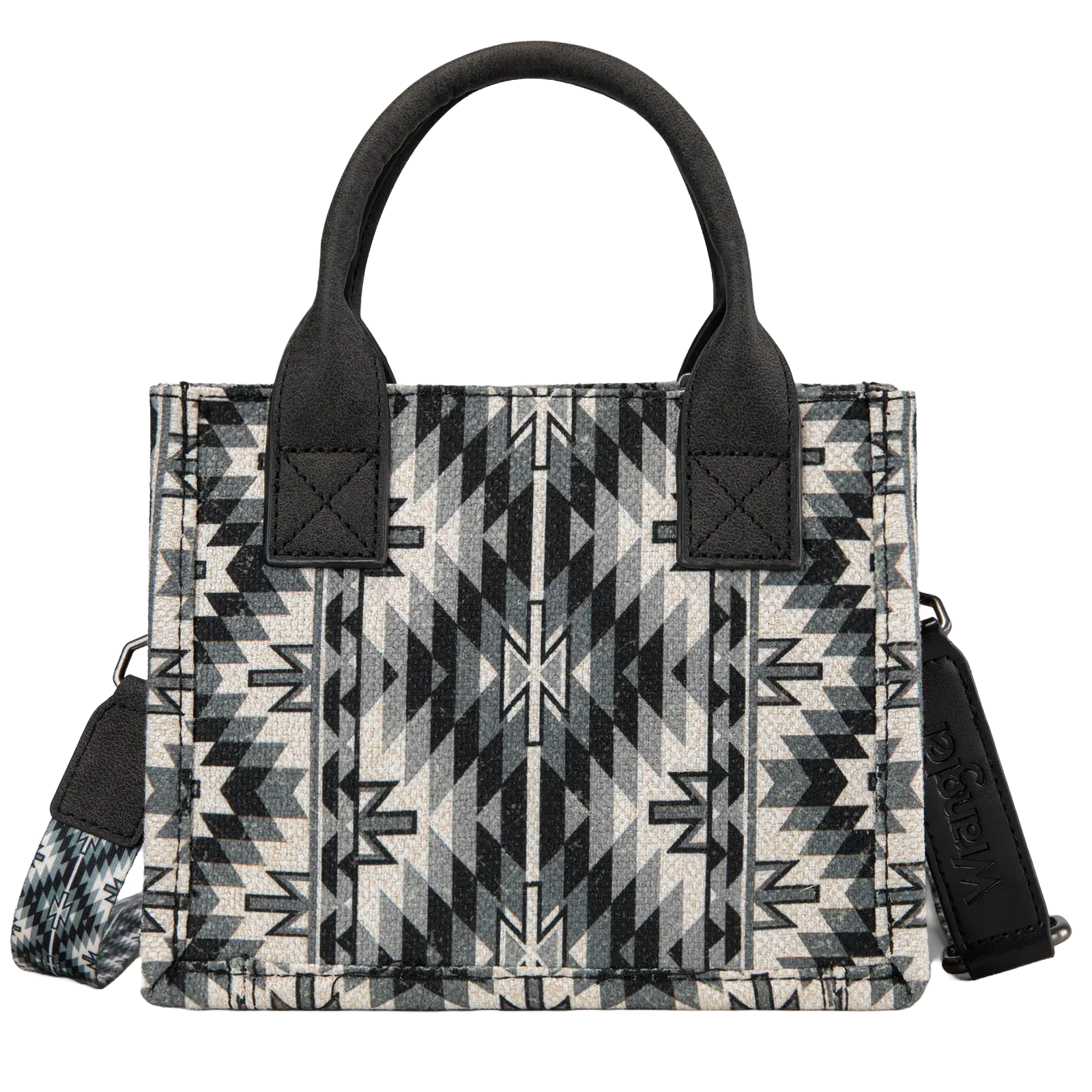 Wrangler Ladies Black Southwestern Print Mini Tote Crossbody Bag WG2213-8866SBK