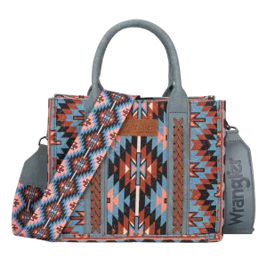 Wrangler Ladies Southwestern Pattern Dual Sided Print Navy Tote Crossbody WG2213-8120SNY